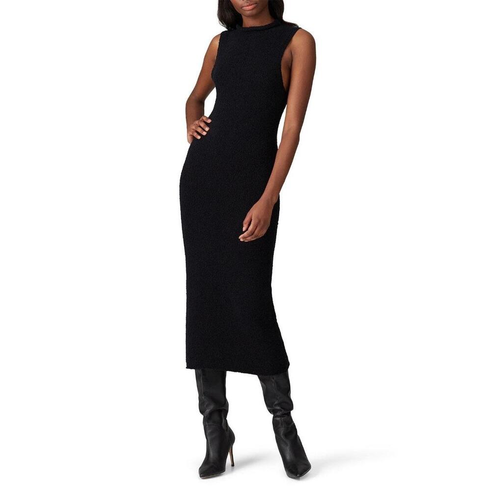 Mara Hoffman Dress Womens XL Black Sleeveless Mock Neck Organic Knit Midi